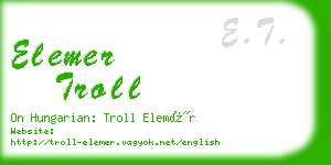 elemer troll business card